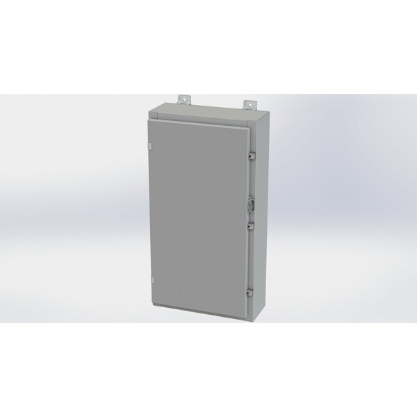 Clamps with Padlock Hasp Electrical Enclosures, 30 in H, 6 in D, 16 in W, NEMA 4, Carbon Steel